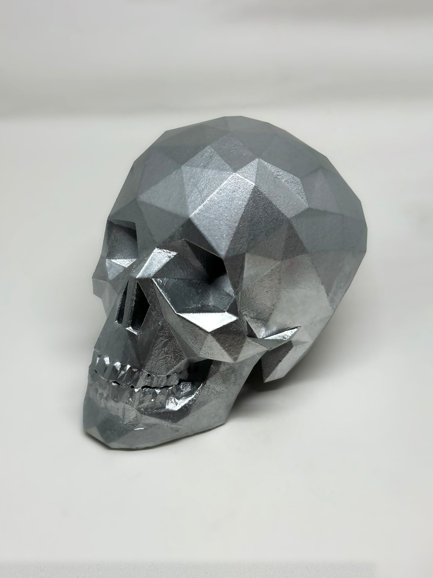 SHIMMERING SILVER AFTERLIFE SKULL - 3D PRINTED SCULPTURE (/13)