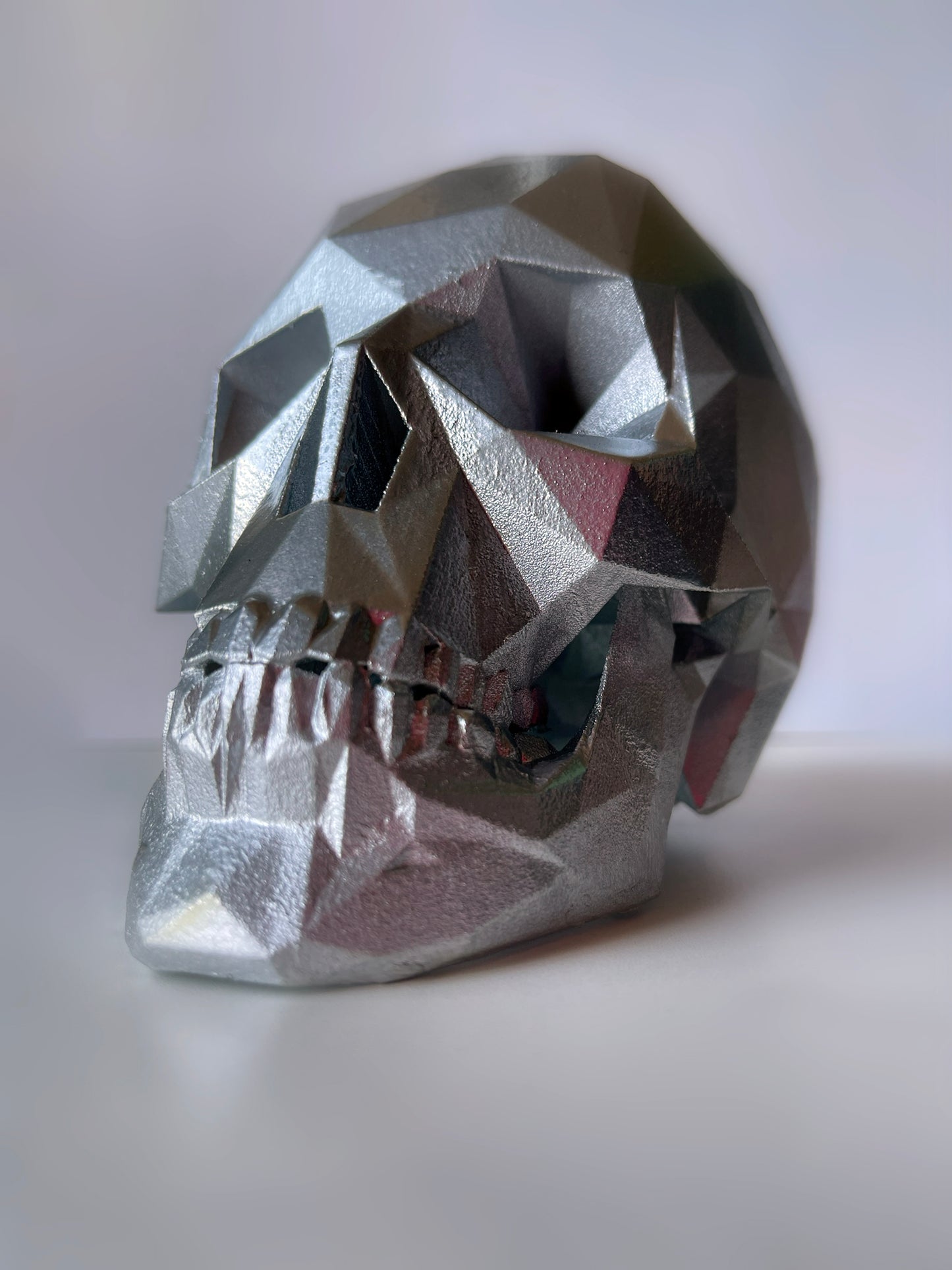 SHIMMERING SILVER AFTERLIFE SKULL - 3D PRINTED SCULPTURE (/13)