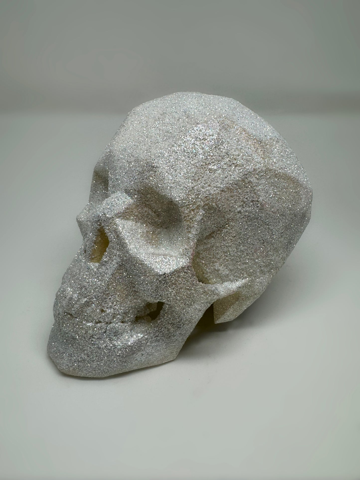 SPARKLING WHITE AFTERLIFE SKULL - 3D PRINTED SCULPTURE (1/13)