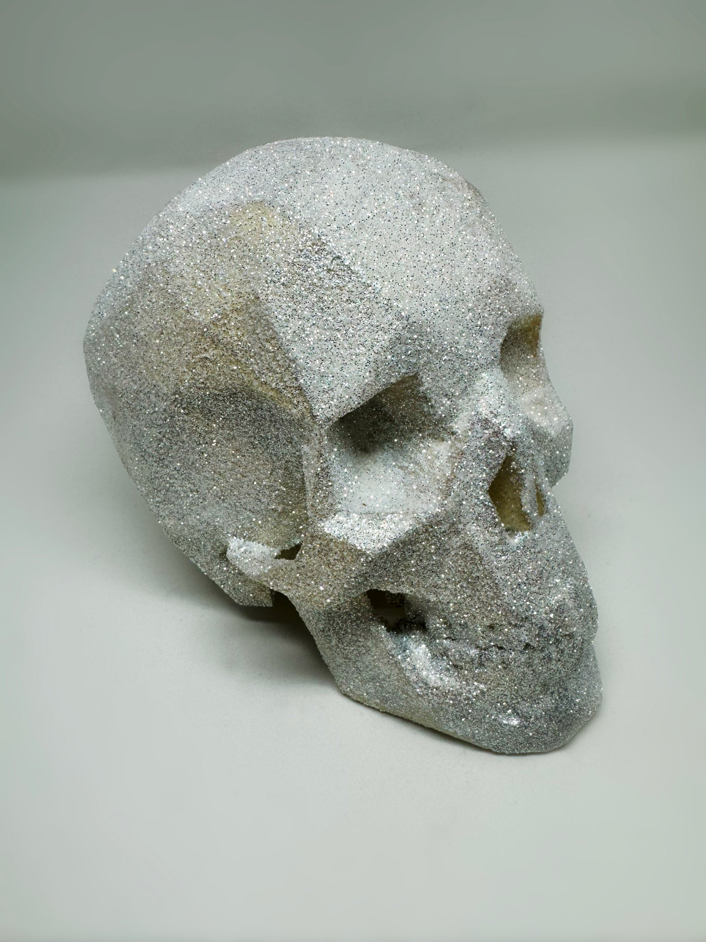 SPARKLING WHITE AFTERLIFE SKULL - 3D PRINTED SCULPTURE (1/13)