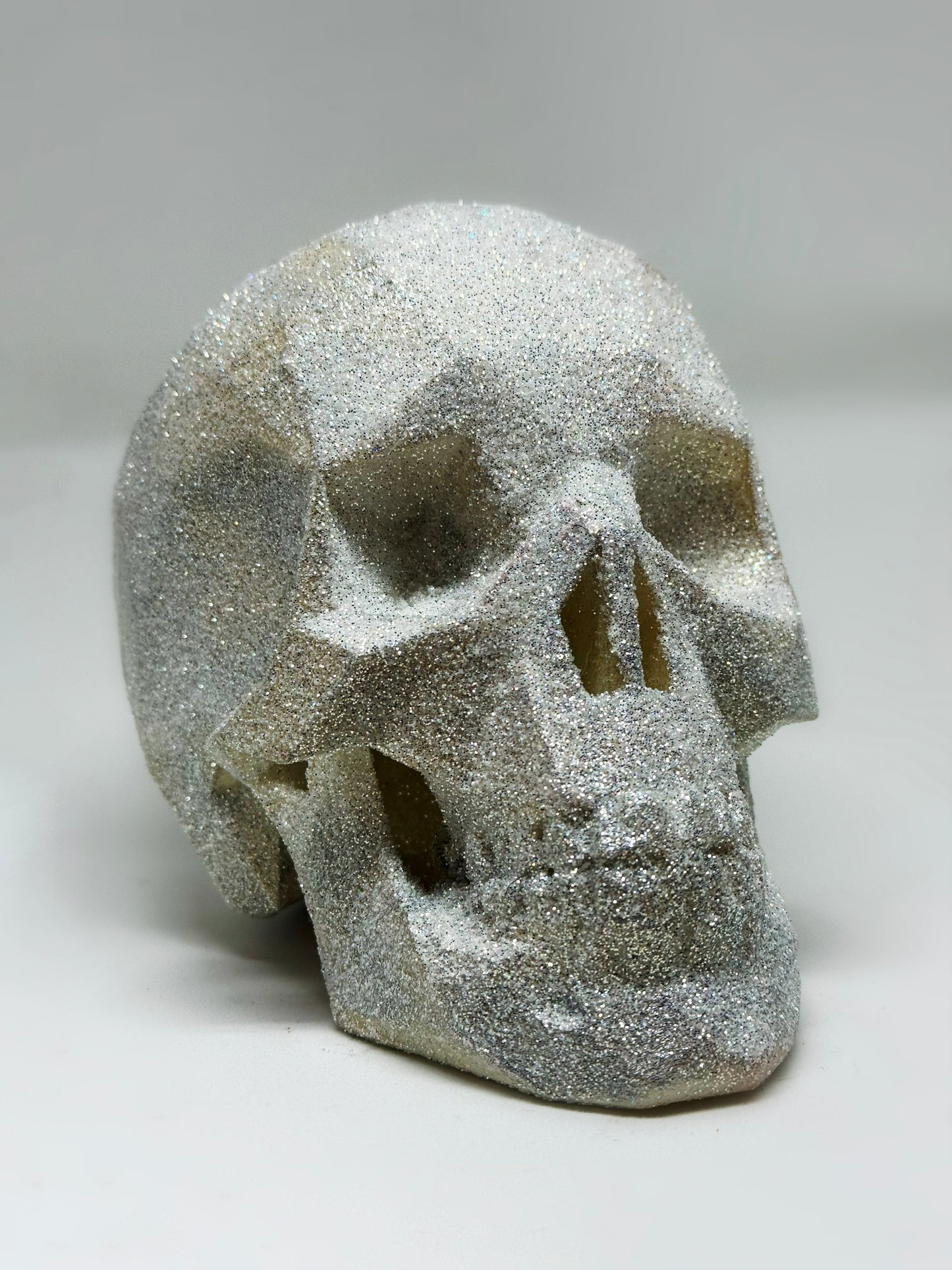 SPARKLING WHITE AFTERLIFE SKULL - 3D PRINTED SCULPTURE (1/13)
