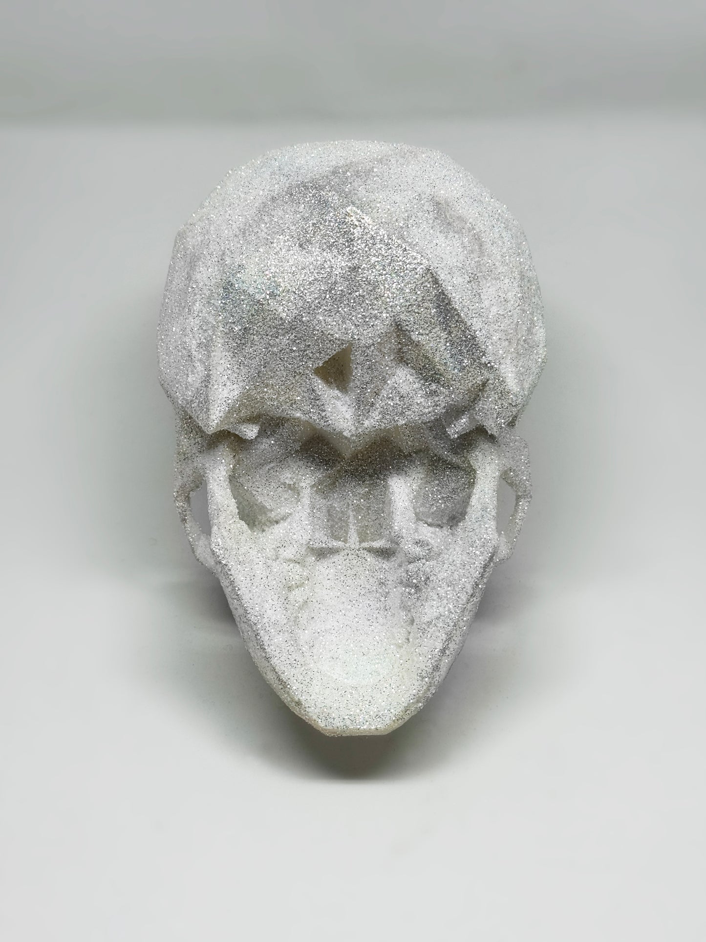 SPARKLING WHITE AFTERLIFE SKULL - 3D PRINTED SCULPTURE (1/13)