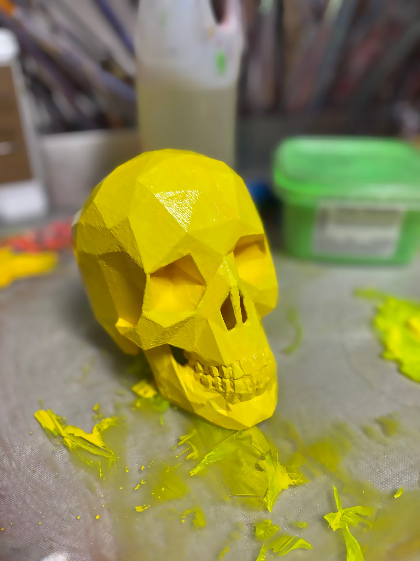 NEON YELLOW AFTERLIFE SKULL - 3D PRINTED SCULPTURE (1/13)