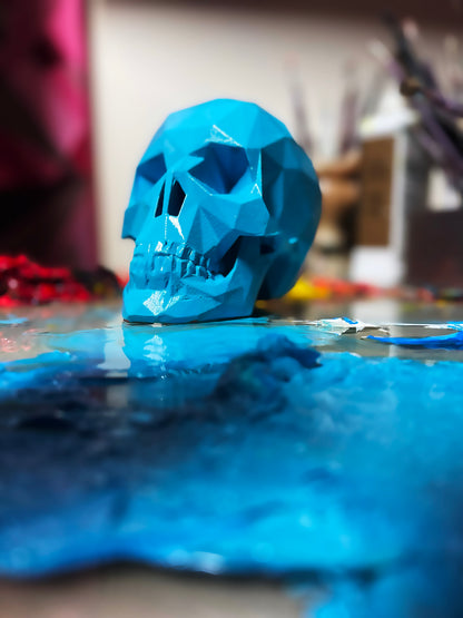 CYBER BLUE AFTERLIFE SKULL - 3D PRINTED SCULPTURE (1/13)