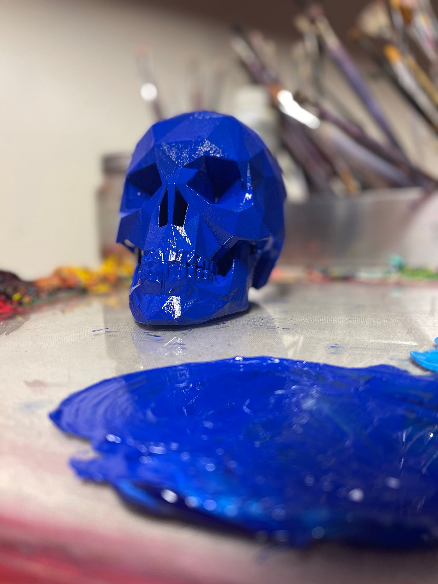 ROYAL BLUE AFTERLIFE SKULL - 3D PRINTED SCULPTURE (1/13)