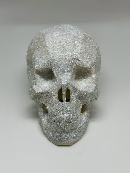 SPARKLING WHITE AFTERLIFE SKULL - 3D PRINTED SCULPTURE (1/13)