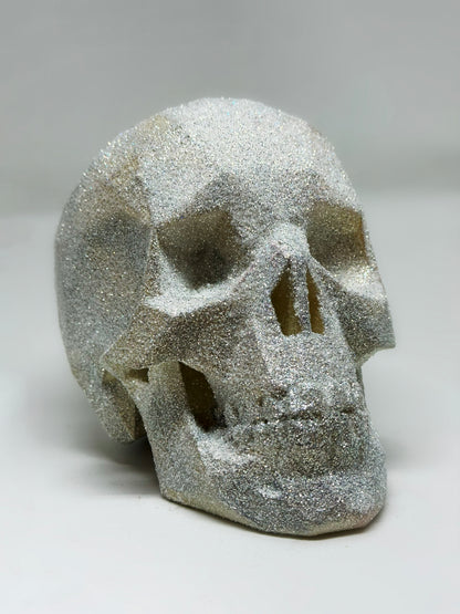 SPARKLING WHITE AFTERLIFE SKULL - 3D PRINTED SCULPTURE (1/13)