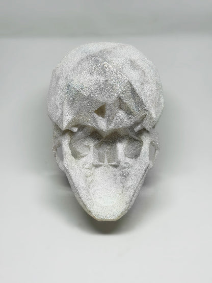 SPARKLING WHITE AFTERLIFE SKULL - 3D PRINTED SCULPTURE (1/13)